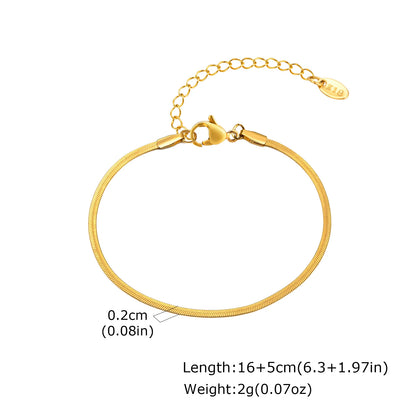 18K Real Gold Plated Bracelet Stackable for Women, Dainty Satellite Link Chain Bracelets Adjustable Minimalist Jewelry