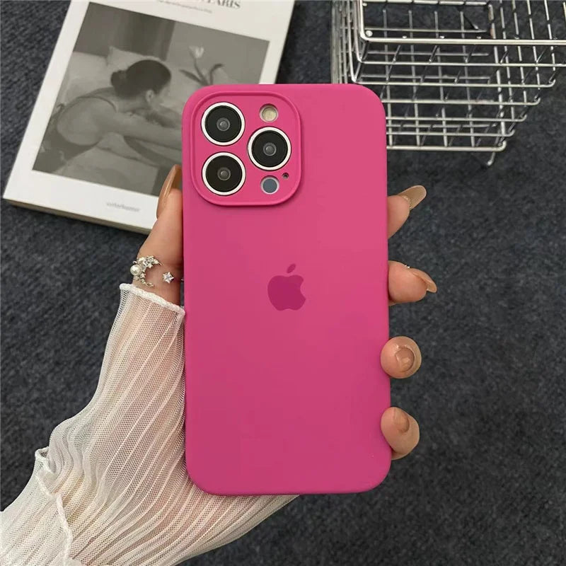 Original Liquid Silicone Phone Case For iPhone 13 16 15 12 14 Pro Max  Cases For iPhone 14 15 13 12 16 Plus Protection Cover