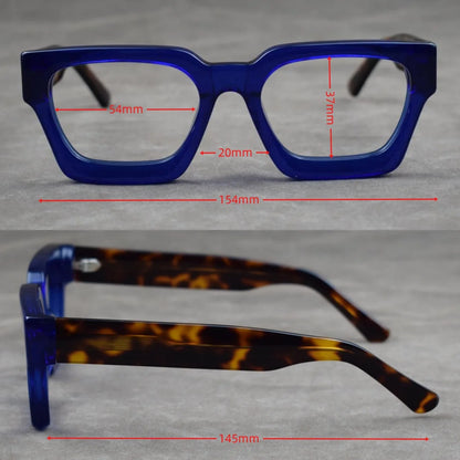 Luxury Thicken Acetate Reading Glasses Men Women Anti Blue Light Prescription Glasses Myopia Hyperopia Oversized Square Eyewear