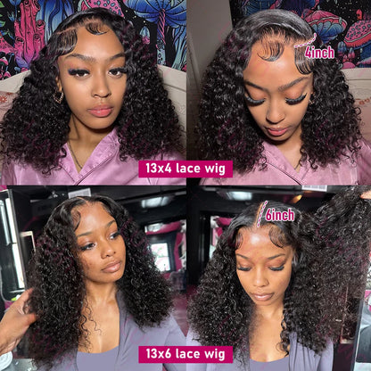 Luvin Loose Deep Wave Glueless 5x5 Ready to Wear Lace Closure Wig 200% Pre Plucked Water Curly Transparent Human Hair Wigs
