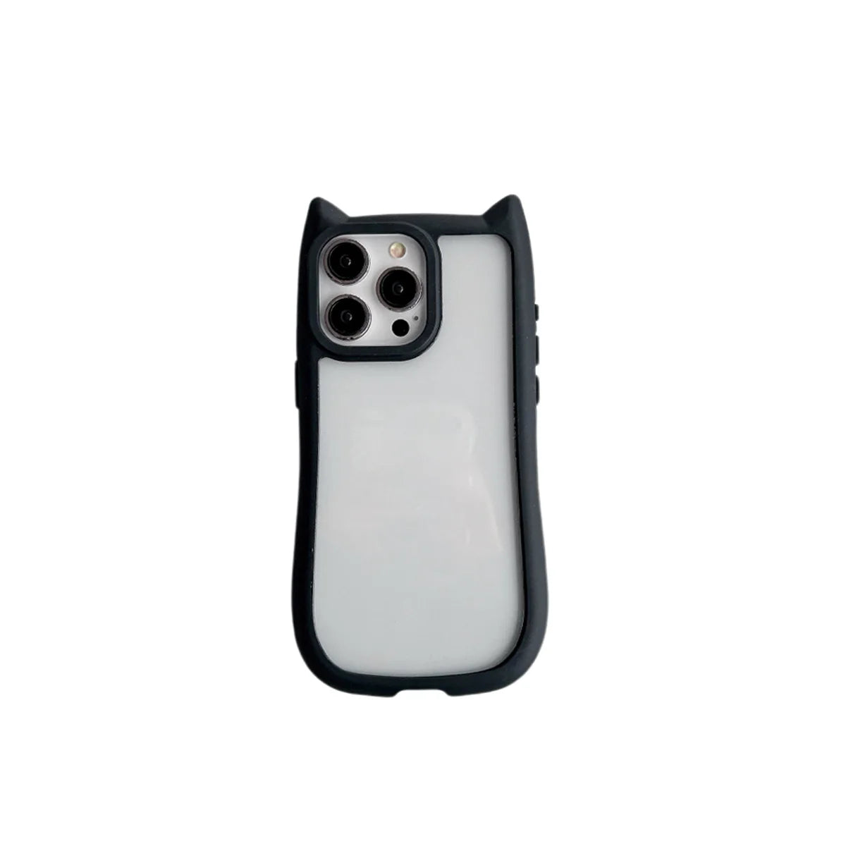 Cute 3D Cat Ear Kawaii Transparent Case For iPhone 15 14 13 12 Pro 11 Max Candy Color Shockproof Acrylic Clear Hard Cover