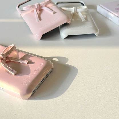 Ins Fashion Cute 3D Bow Phone Case For iphone 17 Pro Max Luxury Down Pink Jacket The Puffer Case For iphone Air Shockproof Cases