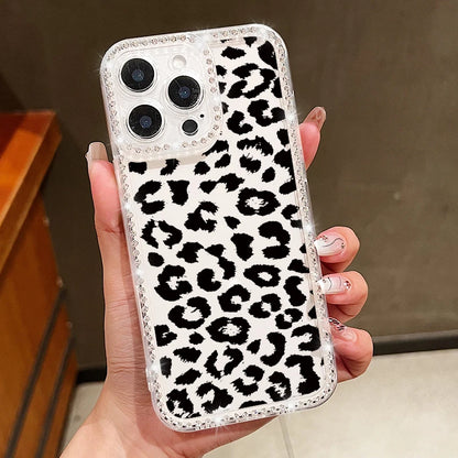 Colorful Leopard Print Diamond Case For iPhone 16 Pro Max Clear Soft Cover Coque For iPhone 11 12 13 14 15 Pro Max 16e 17 Air