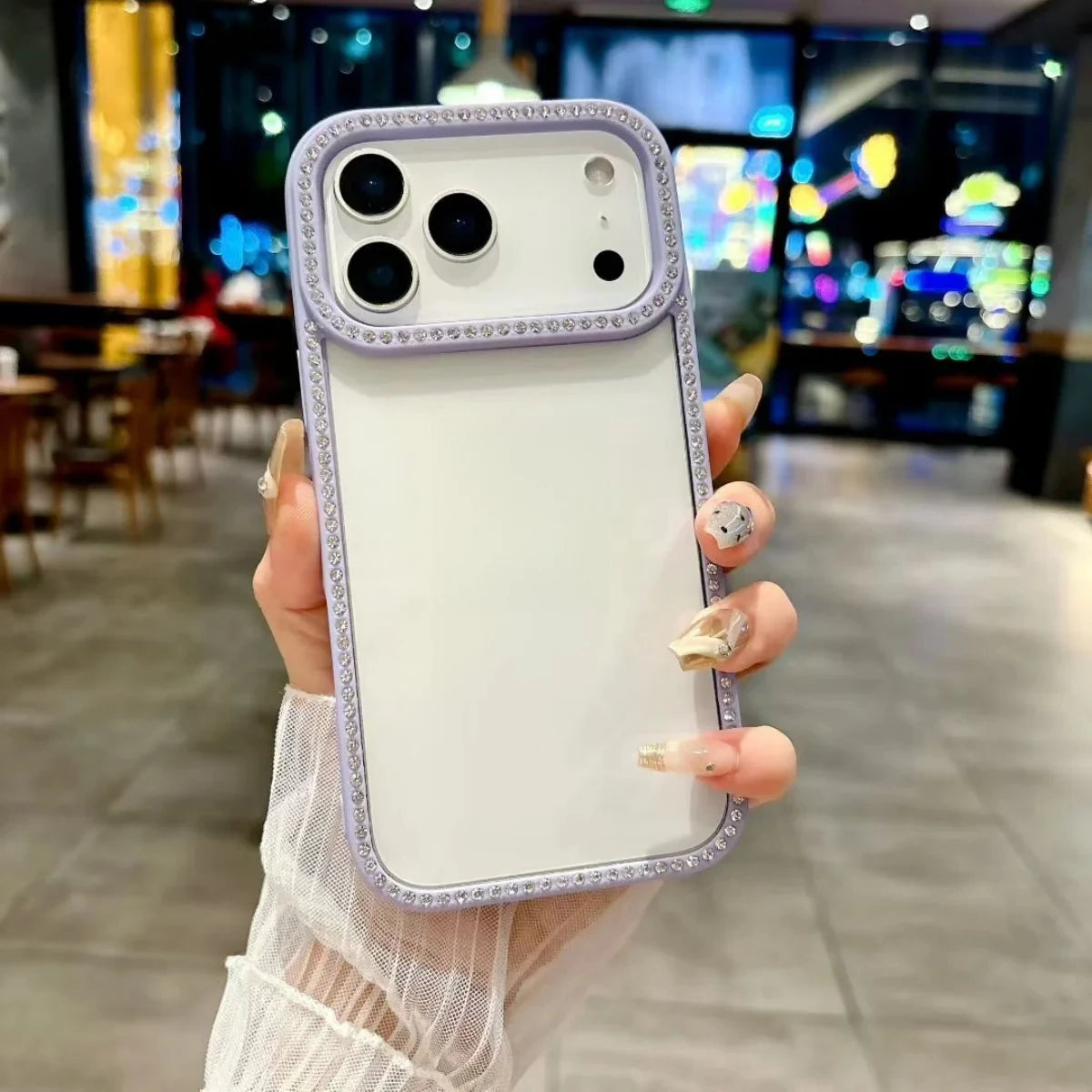 Solid Color Glitter Diamond Phone Cases For iPhone 17 17AiR Air 17Pro 17ProMax Pro Max Case Rhinestone Transparent Cover Carcase