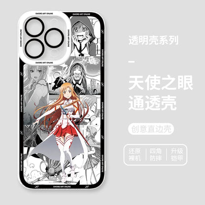 Japanese Anime Sword Art Online Phone Case for Iphone 17 16 15 14 13 12 11 Pro Max Plus Mini Air Asuna Kirito Phone Cover
