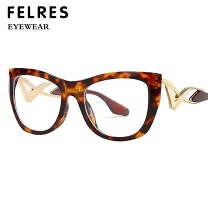 Trendy Oversized Reading Glasses Women Men High Quality Anti Blue Light Presbyopia Eyewear Cat Eye Optical Prescription Glasses
