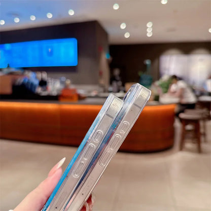 Blue Dynamic Sand Bright Quicksand for iPhone 16 15 14 Case Cover 16 Pro Max Carcasa Women Glitter Phone Shell Hard Coque Fundas