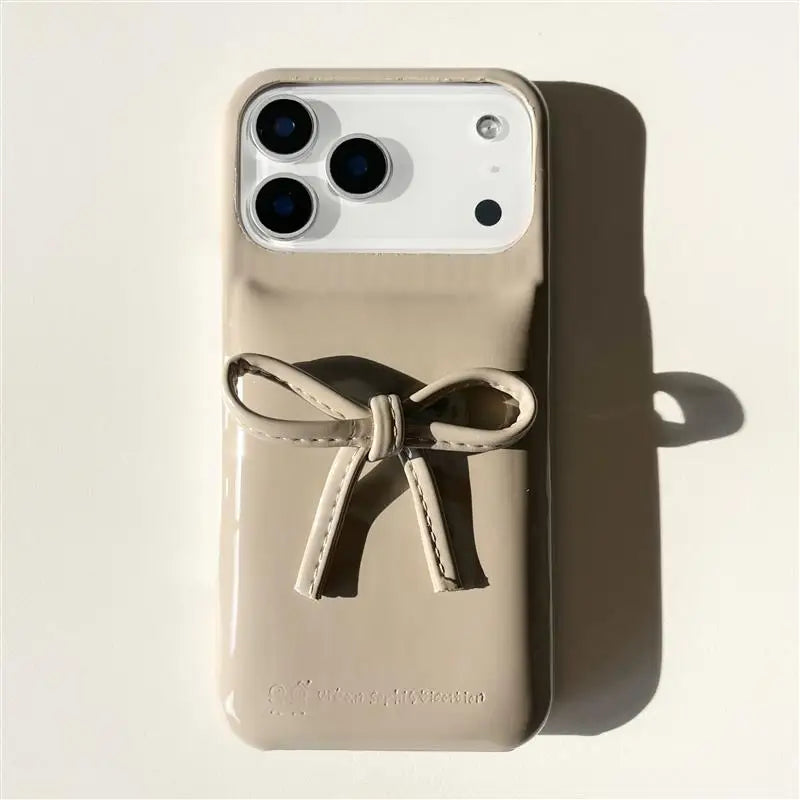 Ins Fashion Cute 3D Bow Phone Case For iphone 17 Pro Max Luxury Down Pink Jacket The Puffer Case For iphone Air Shockproof Cases