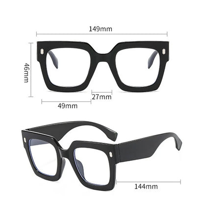 Large Square Frame Clear Lens Glasses Anti Blue Light Spectacles Optical Square Computer Big Eye Glasses Frame Eyewear