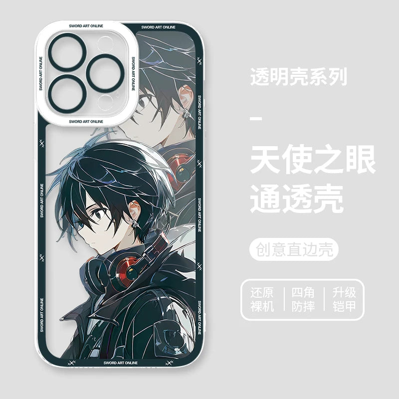 Japanese Anime Sword Art Online Phone Case for Iphone 17 16 15 14 13 12 11 Pro Max Plus Mini Air Asuna Kirito Phone Cover
