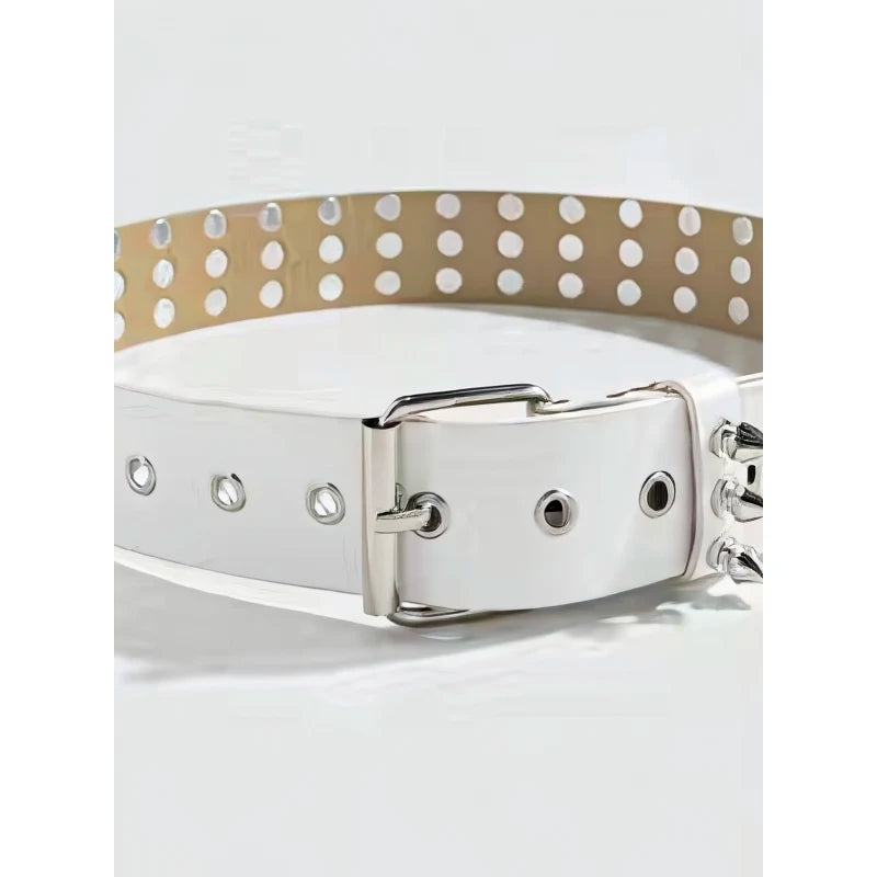 1pc Women's Cool Punk Style Rivets Decorated Heavy Metal Dark Belt
