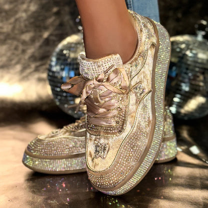 Luxury Designer Women Sneakers Outdoor Platform Female Sneakers Women Fashion Luxury Rhinestone Ladies Shoes Zapatos De Mujer.