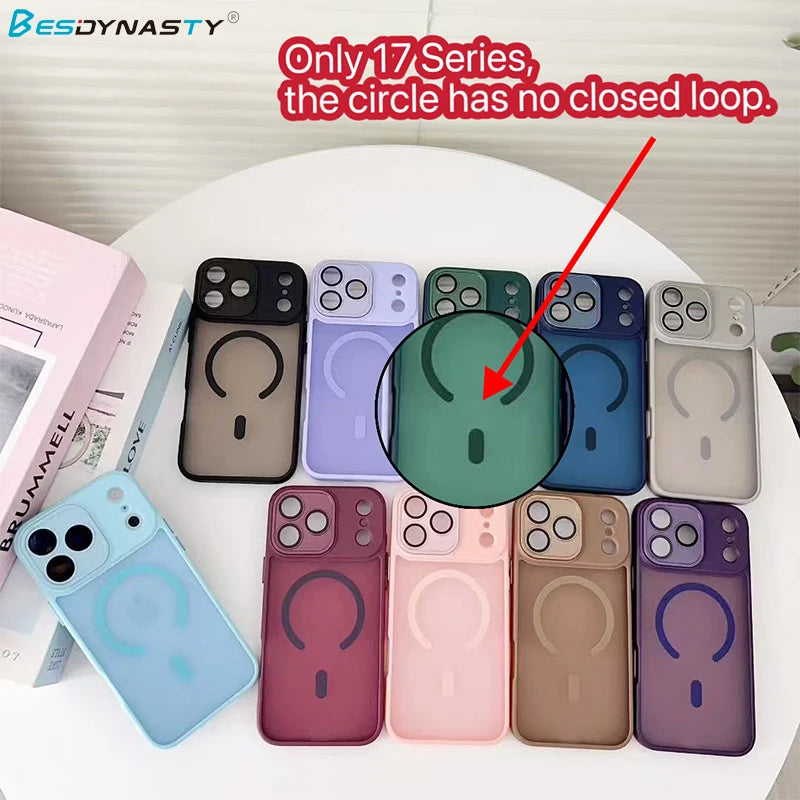 Magsafe Magnetic Luxury Armor Shockproof Case For iPhone 17 Air 16 15 14 13 12 11 Pro Max Matte Transparent Hybrid Hard Cover