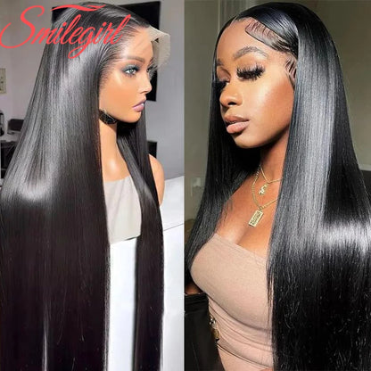 Straight 13x6 Lace Frontal Wig Human Hair 13x4 Transparent Lace Frontal Hair Wig For Women Preplucked Remy Hair Wig 220% Density