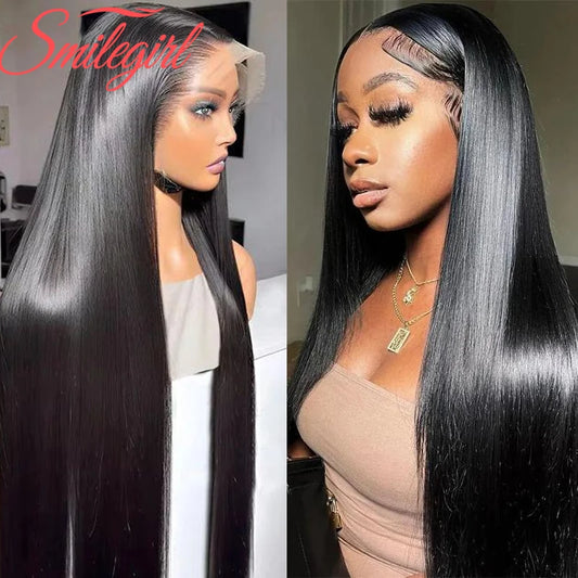 Straight 13x6 Lace Frontal Wig Human Hair 13x4 Transparent Lace Frontal Hair Wig For Women Preplucked Remy Hair Wig 220% Density