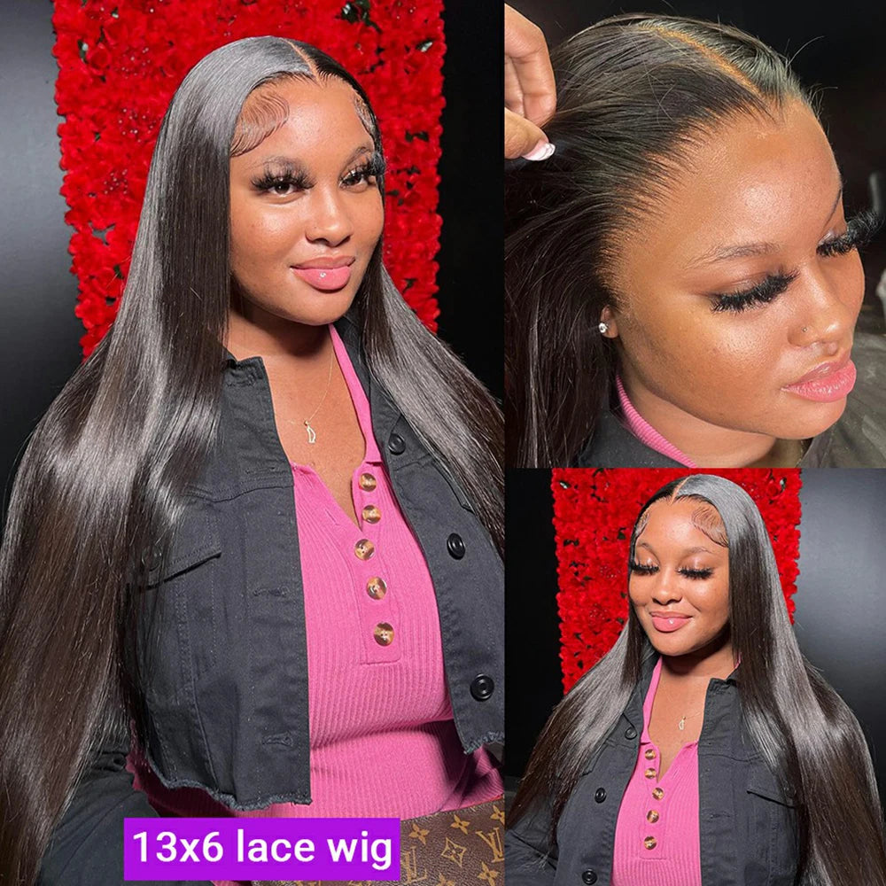 30 40 Inch 13x4 13x6 Straight Lace Frontal Wigs 360 Front Human Hair 4x4 5X5 Closure Wig Pre Plucked For Women 250 Density