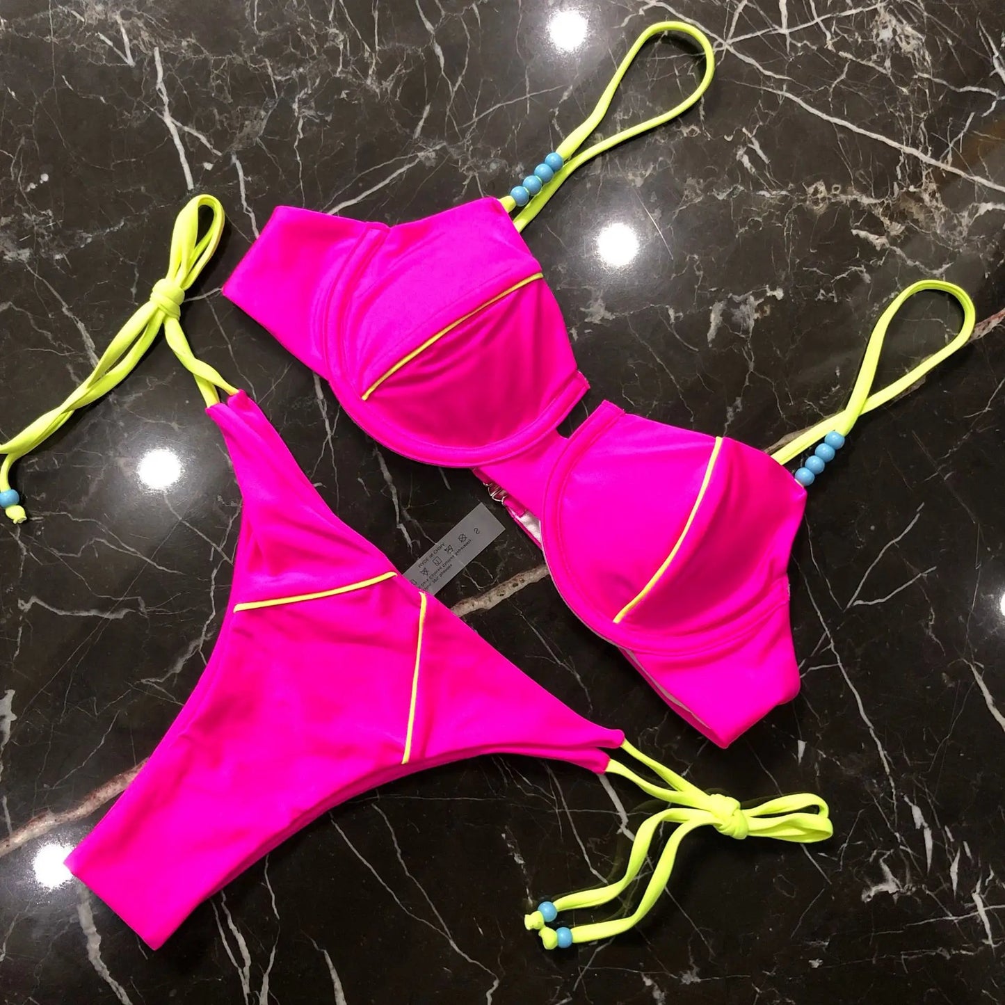 Para Praia New Summer Pendant Micro Push Up Bikini 2025 Halter Bathing Suit Mini Brazilian Swimsuit Women Sexy Thong Swimwear