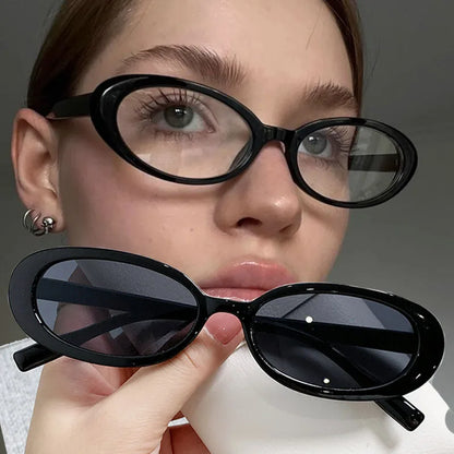 Small Oval Leopard Print Eyeglasses Women Vintage Cat Eye Clear Lens Anti Blue Light Glasses Transparence Frame Glasses Unisex