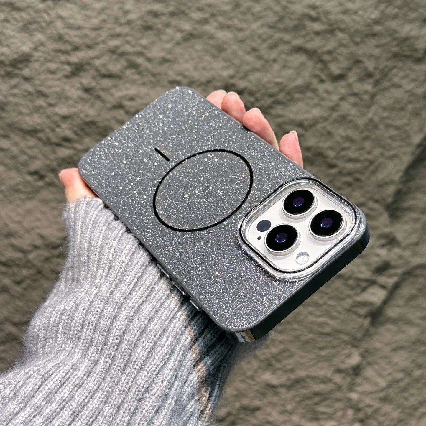 Glitter Bling For Magsafe Phone Case For iPhone 16 15 14 13 12 11 Pro Max Plus Magnetic Wireless Charging Fashion Candy Cover