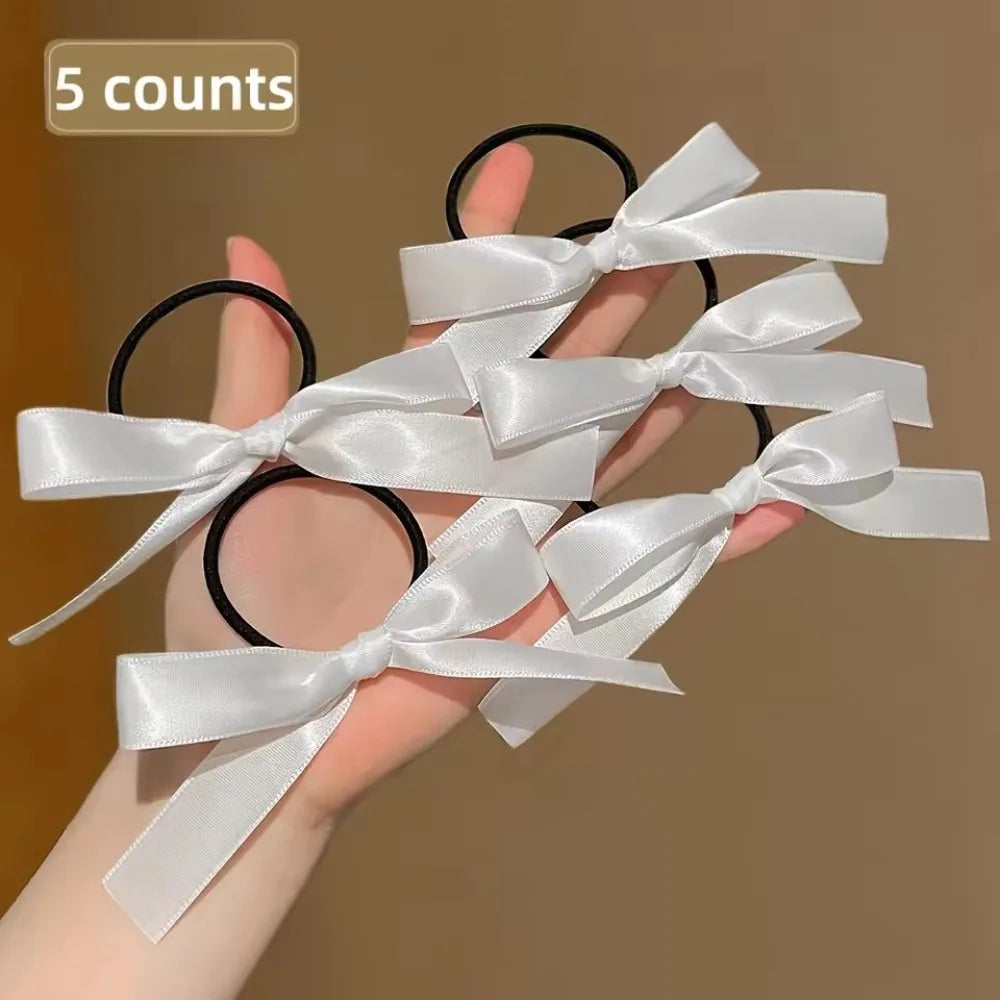 5Pcs Women's Style, Fashionable and Cute, Black Bow Hair Tie, Suitable for Daily Use, Recommended Gift Hair Accessories