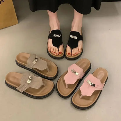Women Slippers Flats Sandals Summer Shoes 2025 New Casual Trend Woman Flip Flops Sport Slingback Shoes Slides Mujer Sandalias