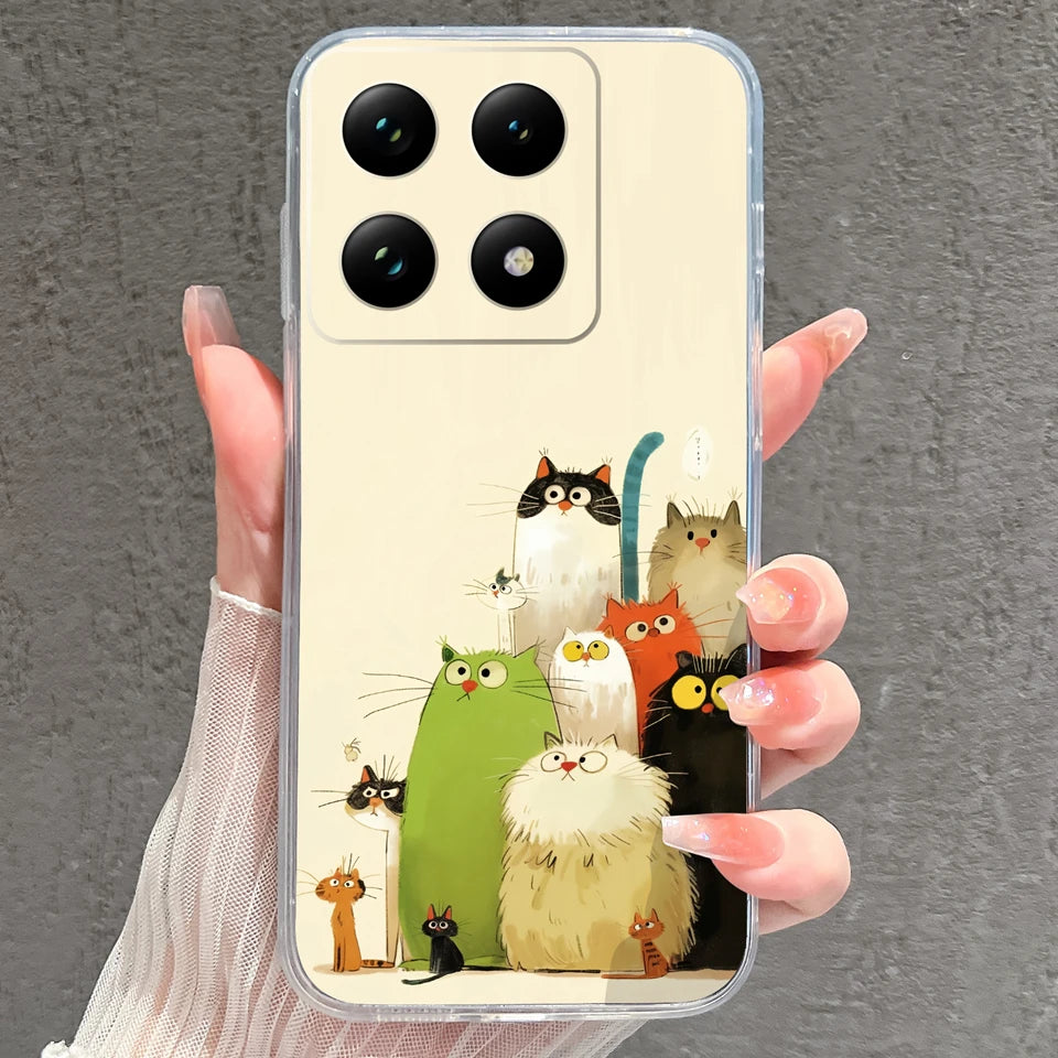 Case For Xiaomi 15 15T Pro Ultra Colorful Love Heart Durable Lightweight Soft Transparent Bumper For Xiaomi15Pro 15Ultra Fundas