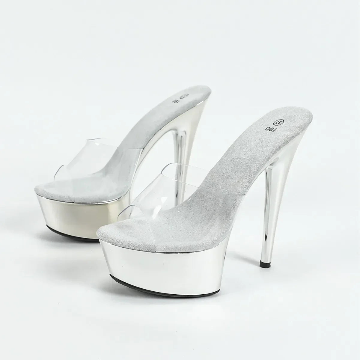 2025 Women's 15cm Thin-Heel Super High Slippers | Sexy Waterproof Electric Artifact-Inspired Design LFD-8661-B24