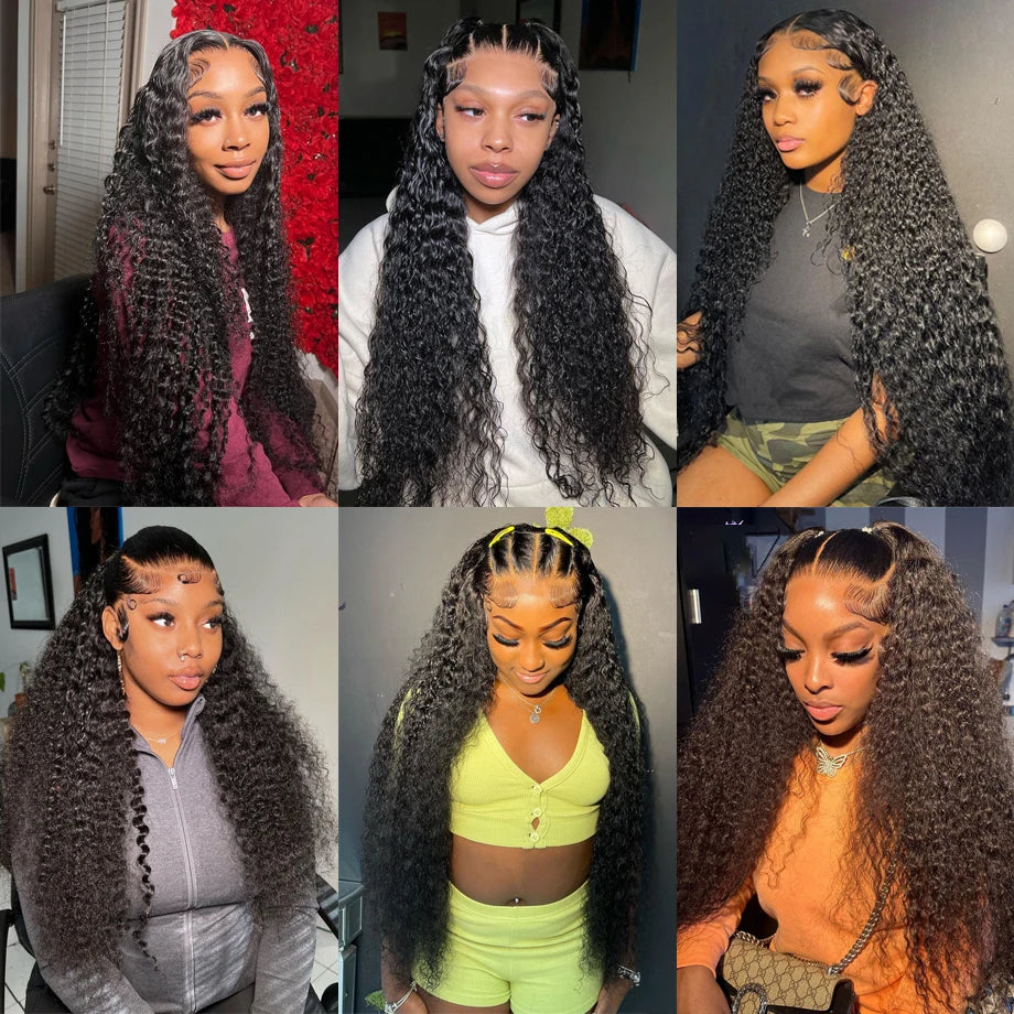 30 40 Inch Curly Human Hair Wig 13x6 Hd Lace Frontal Wig 13x4 Deep Wave Frontal Wig Water Wave Lace Front Wigs For Black Women
