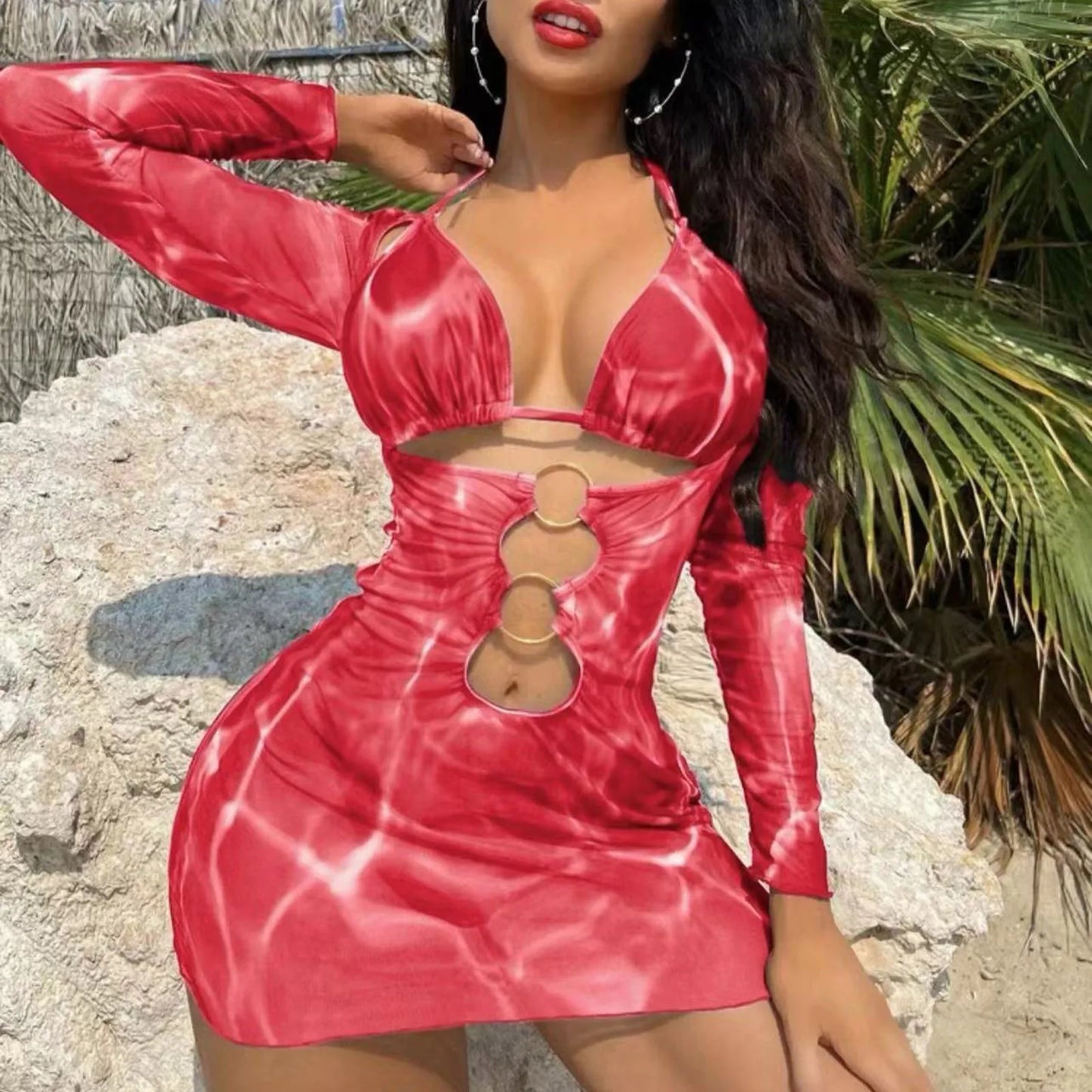 Swimwear Woman 2025 European And New 2025 Bikini Foreign Trade Swimsuit Three Piece Set Long Skirt Split Monokini ropa de mujer