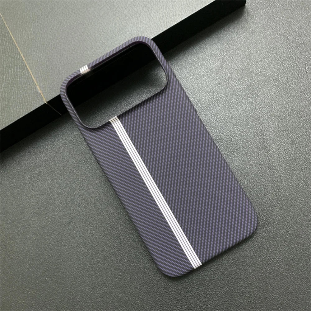 Luxury Carbon Fiber Plastic UltraThin Armor Case For iPhone 17 16 15 14 Plus 13 12 11 Pro Max Shockproof Protect Hard Cool Cover