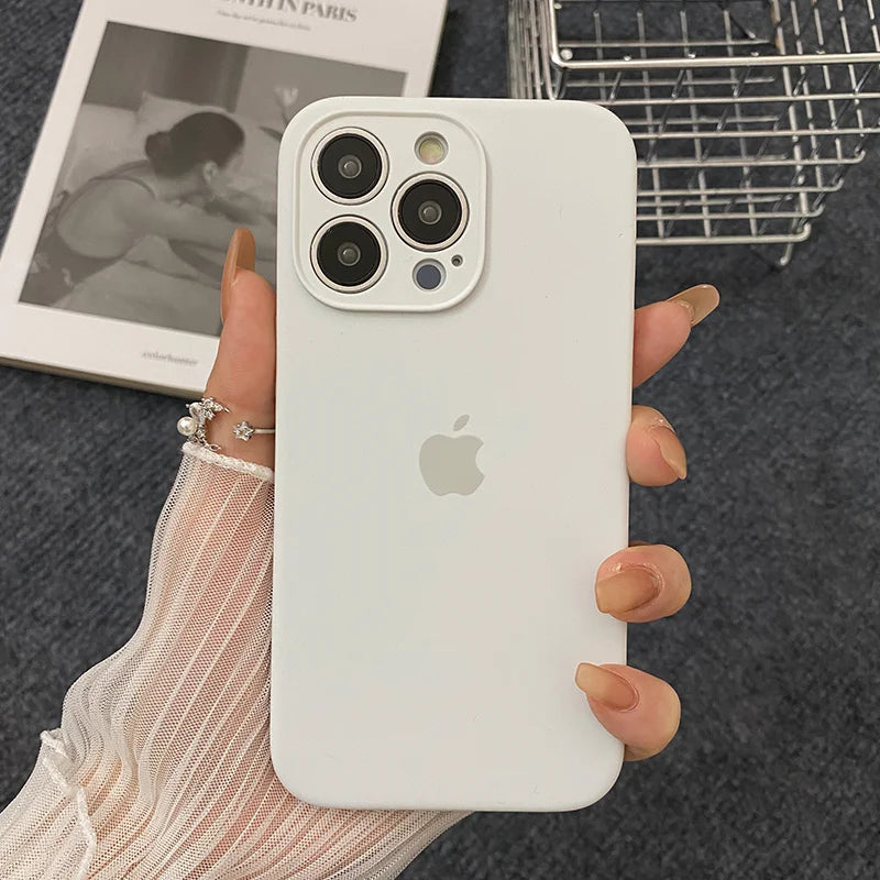 Original Liquid Silicone Phone Case For iPhone 13 16 15 12 14 Pro Max  Cases For iPhone 14 15 13 12 16 Plus Protection Cover