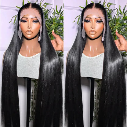 13x6 HD Lace Frontal Wig 100% Raw Human Hair Straight Lace Front Wig 30 40 Inch 5x5 HD Lace Closure Wig 250% Lace Wigs Full Hair