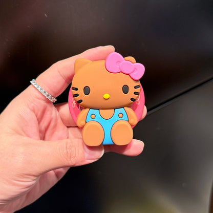 Sanrio For Hello Kitty Silicone Gel Suction Magnet Mobile Phone Holder Convenient Practical Shell Bracket Or Smartphone Cartoon