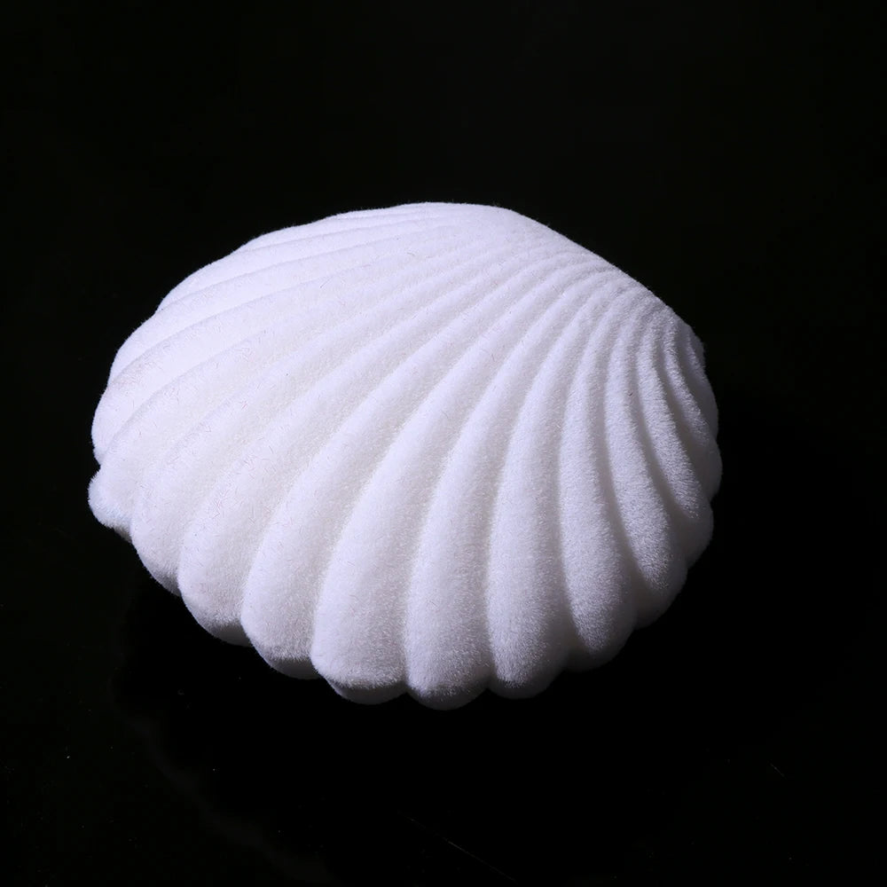 1 Piece Lovely Shell Shape Velvet Jewelry Box Necklace Earrings Pendant Storage Box For Wedding Party Gifts Display Box Holder