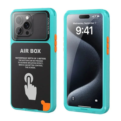 AIR BOX Waterproof Case for iPhone 11 12 13 14 15 Pro Max Plus  Sealed Snorkeling Cover for Outdoor Sport Swimming Diving Casing