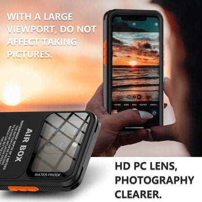 AIR BOX Waterproof Case for iPhone 11 12 13 14 15 Pro Max Plus  Sealed Snorkeling Cover for Outdoor Sport Swimming Diving Casing