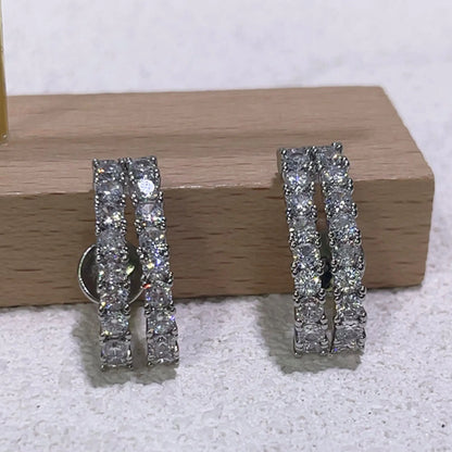 Original Princess Sparkling Crystal Wedding High-end Jewelry Set Charming Women's Heart-shaped Necklace Earrings Bracelet Ring