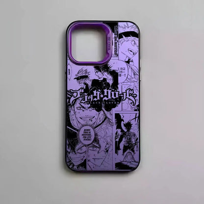 B-Black Clover Asta Fishion Phone Case For IPhone 17 16 15 14 13 12 11 Pro Max Air Multicolor Matte Laser Metallic Aurora Funda