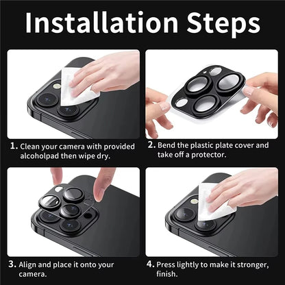 Titanium Camera Lens Protector Case Cover For iPhone 16 Pro Max 11 14 Pro 13 12 15 15Pro Max 12Mini Protection Phone Accessories