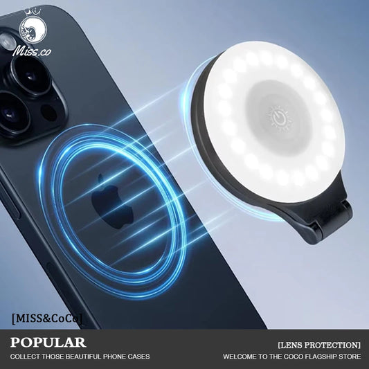 Pocket Magnetic LED Selfie Light For IPhone IPad Mobile Phone Laptop Flash Fill Video Photo Ringlight Photography Lamp
