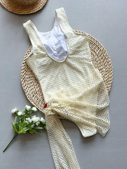 2025 Sexy Bikini With Long Skirt Women Swimsuits Female Swimwear Backless Bathing Suit Mesh Swimming Suits Beachwear Biquini