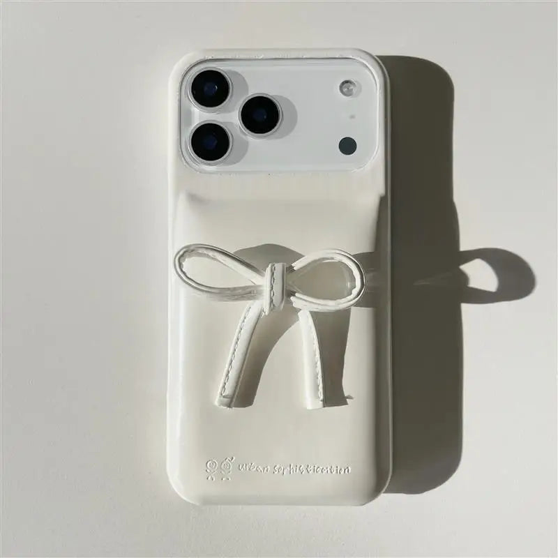 Ins Fashion Cute 3D Bow Phone Case For iphone 17 Pro Max Luxury Down Pink Jacket The Puffer Case For iphone Air Shockproof Cases