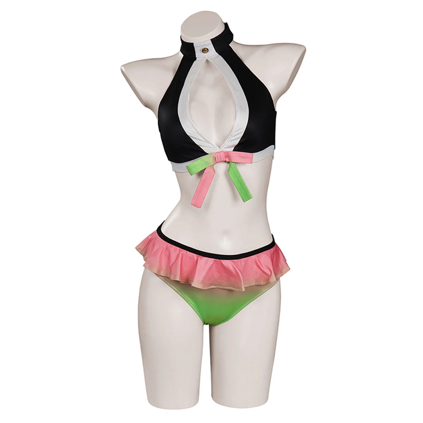 Women Two Pieces Bikini Swimsuit Anime Kamado Tanjirou Nezuko Tomioka Giyuu Mitsuri Bathing Suit Swimwear