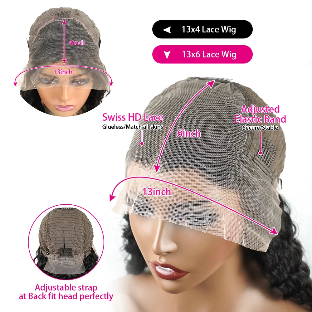 30 36 40 Inch Straight HD 13x6 Lace Frontal Wig 100% Human Hair 13x4 HD Lace Front Human Hair Wigs 250% Density Full Hair Wig