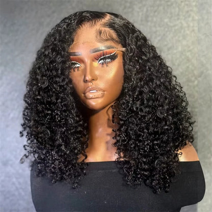 210% Density 13x4 Lace Frontal Kinky Curly Bob Wig 4x4 Lace Closure Loose Deep Wave Lace Front Human Hair Wigs Bob Pre Plucked