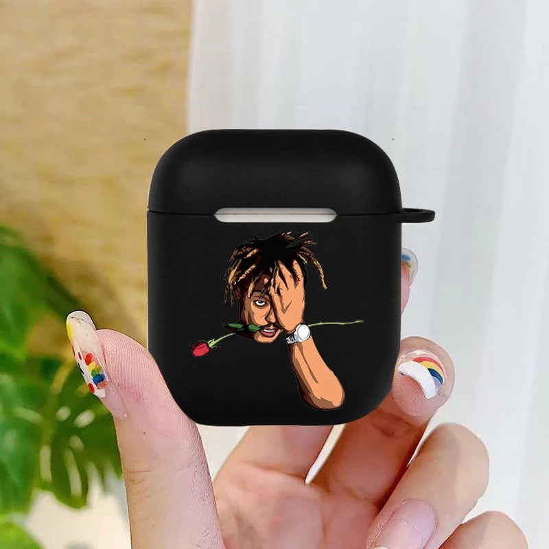 Fashion Juice WRLD 999 Soft silicone TPU Case For AirPods Pro2 1 2 3 4 black Silicone Wireless Bluetooth Earphone Box Cover