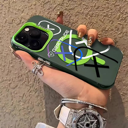 Fashion Lovely Design Magsafe Magnetic Case for G-Gertrudes iPhone 11 12 13 14 15 16 Pro Max Plus Silver Plated Anti Fall Cover