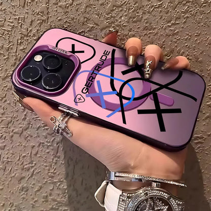 Fashion Lovely Design Magsafe Magnetic Case for G-Gertrudes iPhone 11 12 13 14 15 16 Pro Max Plus Silver Plated Anti Fall Cover