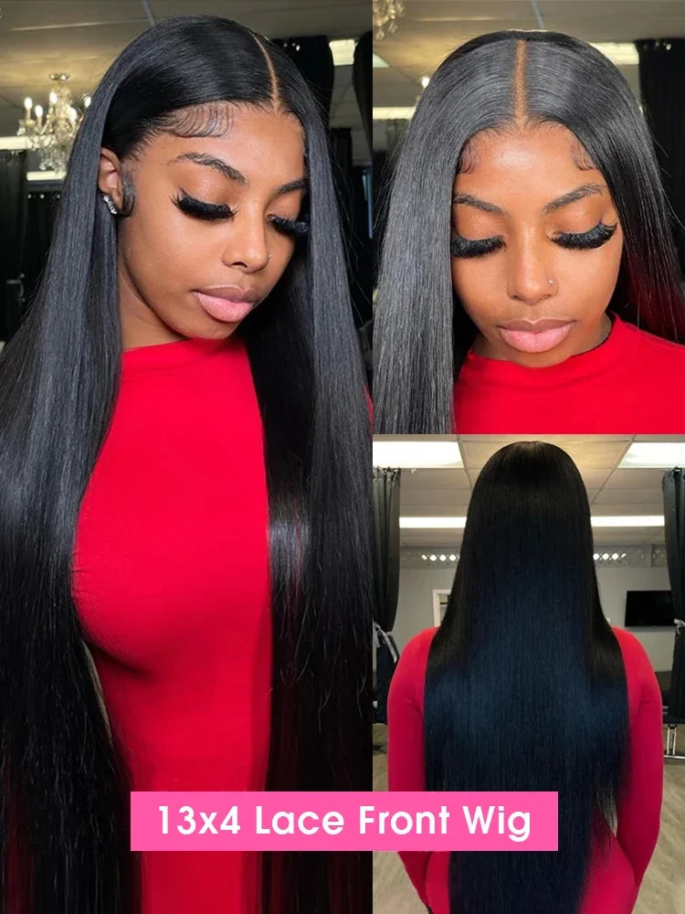 30 36 40 Inch Straight HD 13x6 Lace Frontal Wig 100% Human Hair 13x4 HD Lace Front Human Hair Wigs 250% Density Full Hair Wig