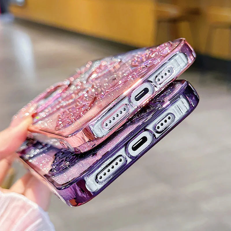 Butterfly Glitter Phone Cases For IPhone 17 16 Pro Max 15 14 13 12 11 Rhinestone Back Cover